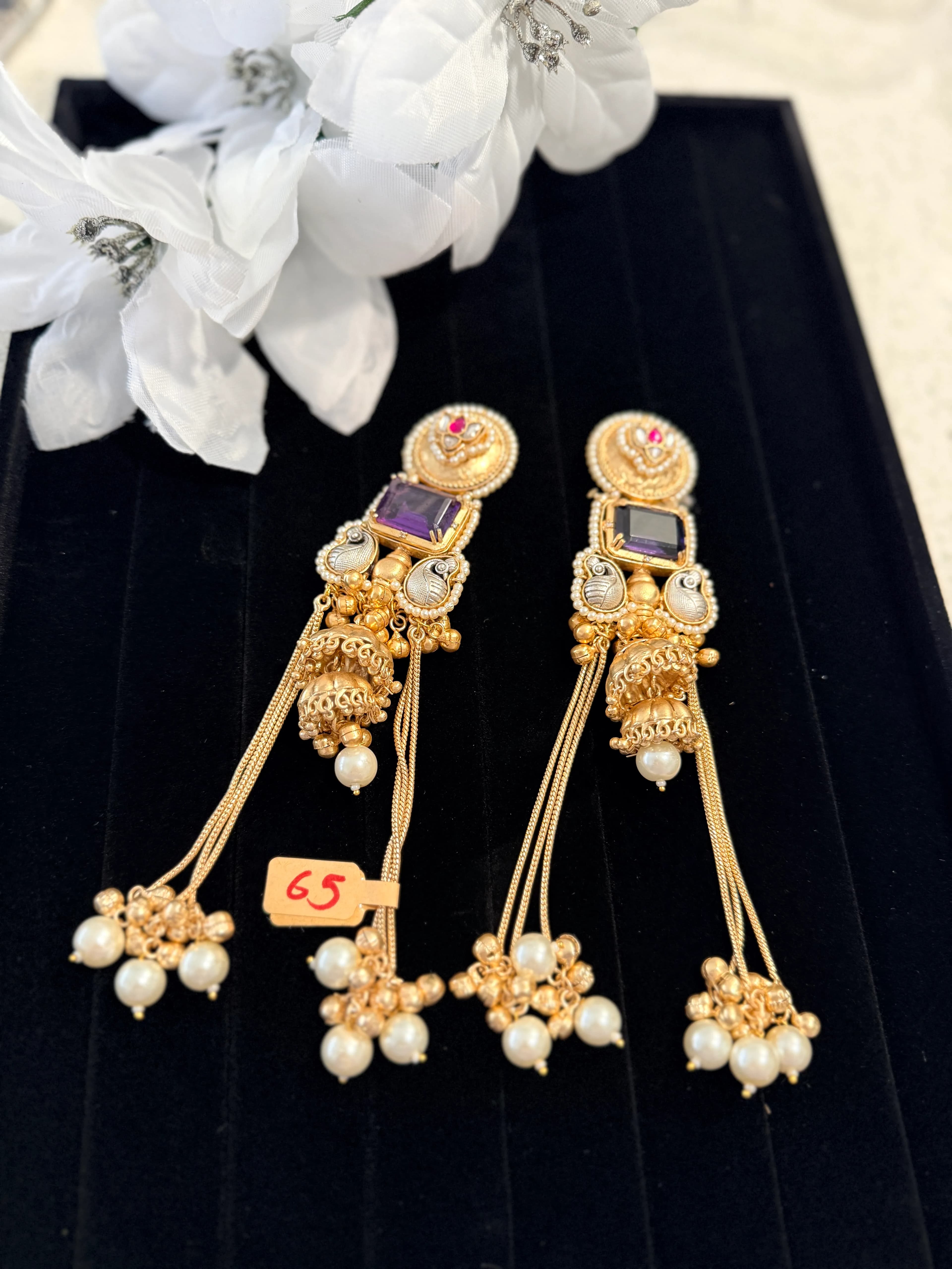 Kashmiri Temple Dangler Earrings