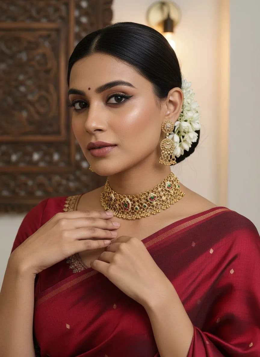 Kundan Chandbali Necklace Set
