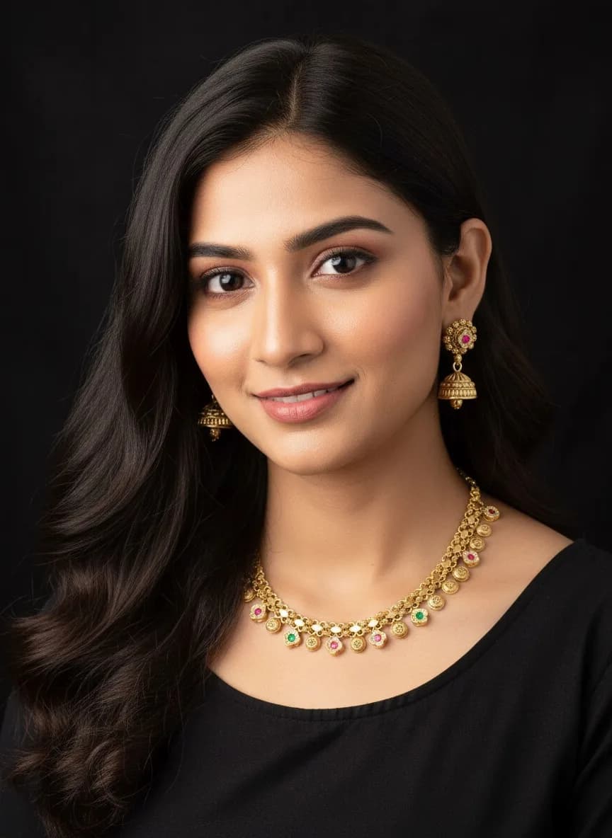 Rajputi Kundan Necklace & Jhumka Earrings Set