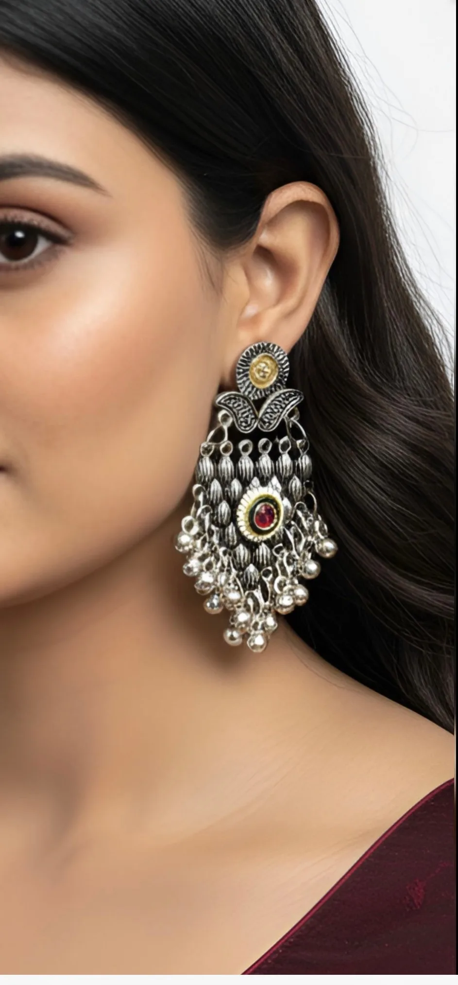 Oxidised Dome Earrings