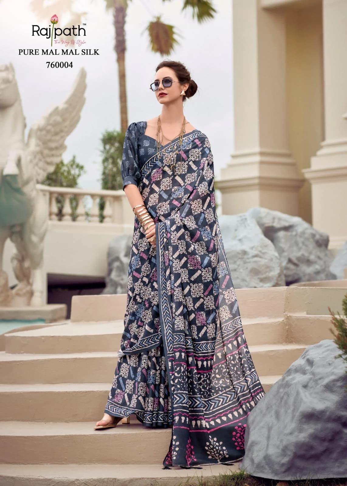 Pure Malmal Silk Printed Saree